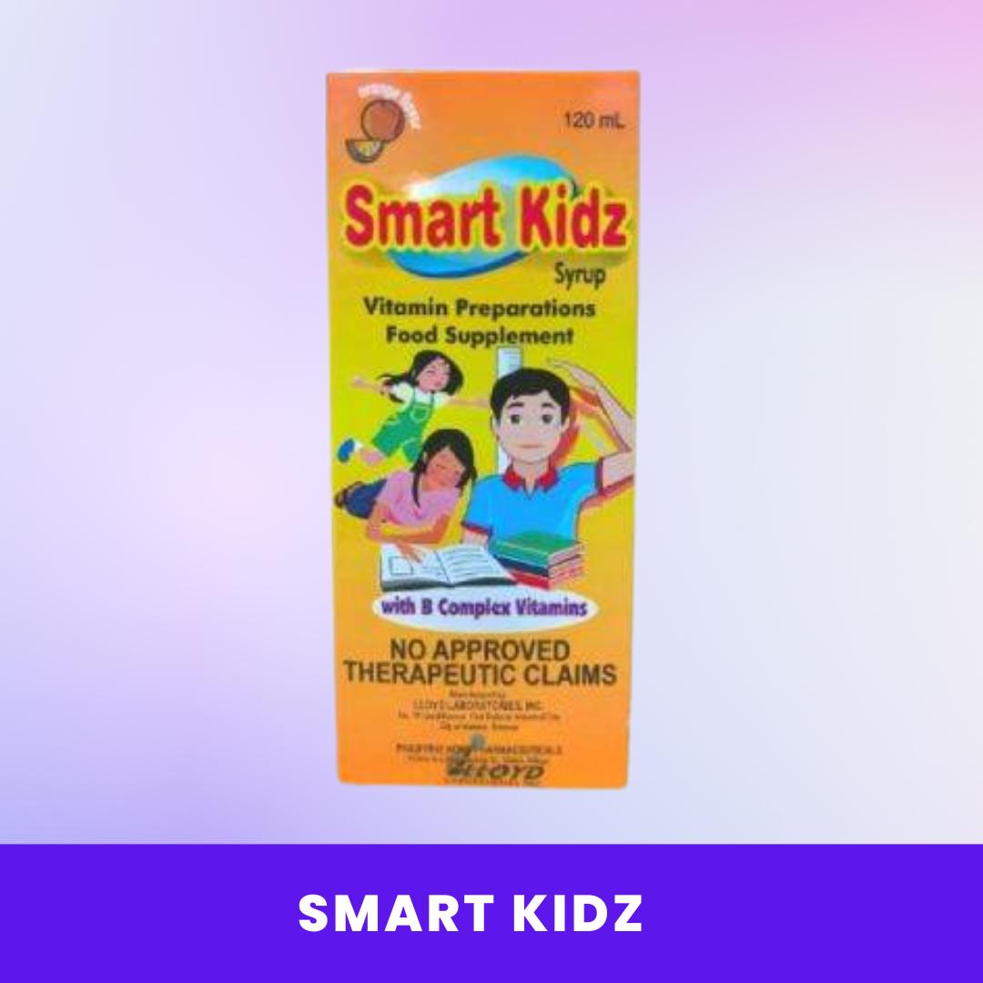 Smart Kidz Syrup 120 mL – Multivitamins with Lysine, Taurine, & B-Complex for Kids’ Brain Development, Focus, Mental Alertness & Immunity – Vitamins for Memory, Growth & Energy – Delicious Orange Flavor for School Children